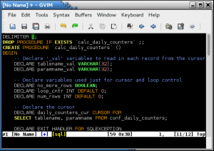 gvim-MySQL-procedure